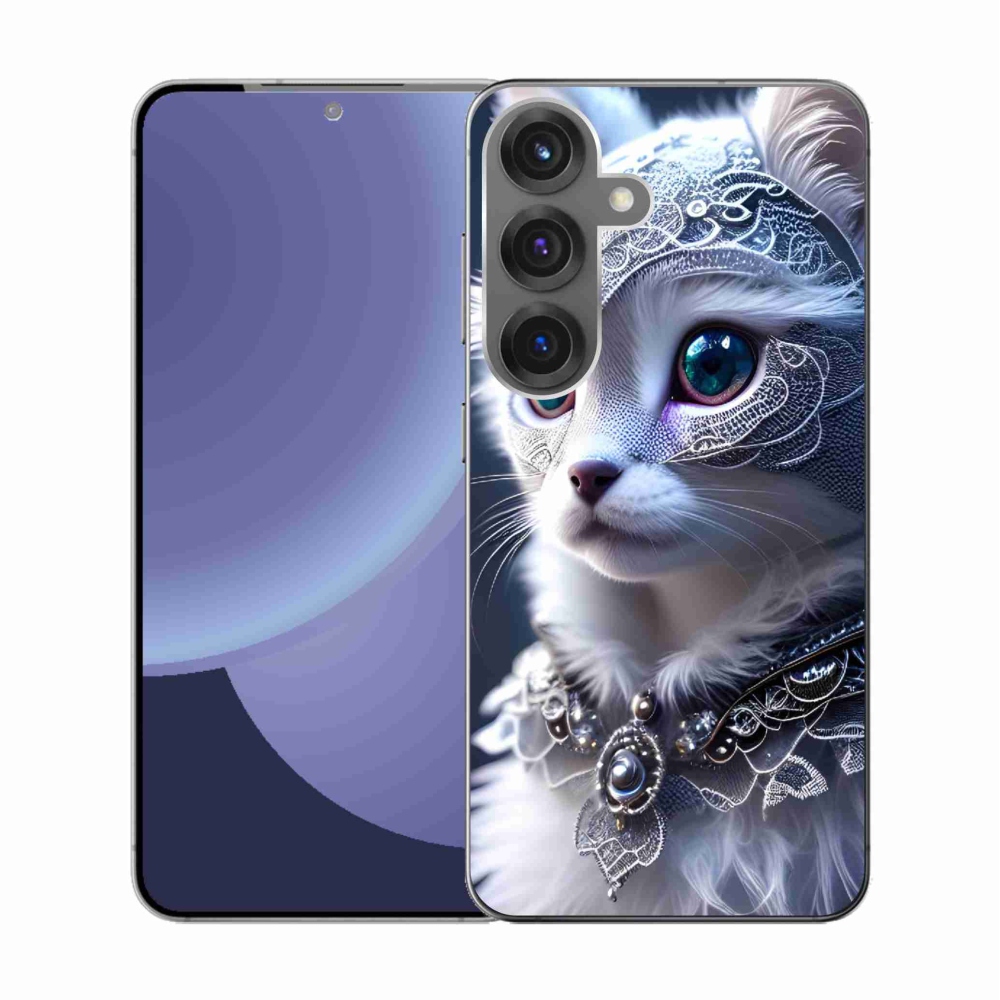 Gelový kryt mmCase na Samsung Galaxy S25 - bílá kočka