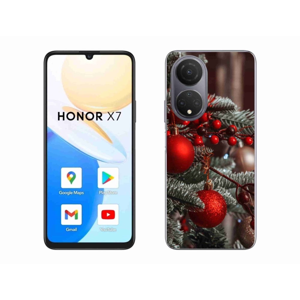 Gelový kryt mmCase na Honor X7 - vánoční ozdoby 2