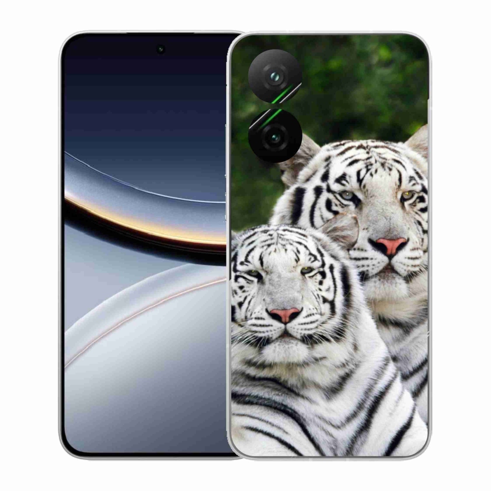 Gelový kryt mmCase na Xiaomi Poco F7 5G - bílí tygři