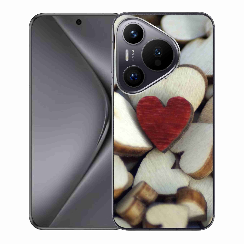 Gelový kryt mmCase na Huawei Pura 70 - gravírované červené srdce 
