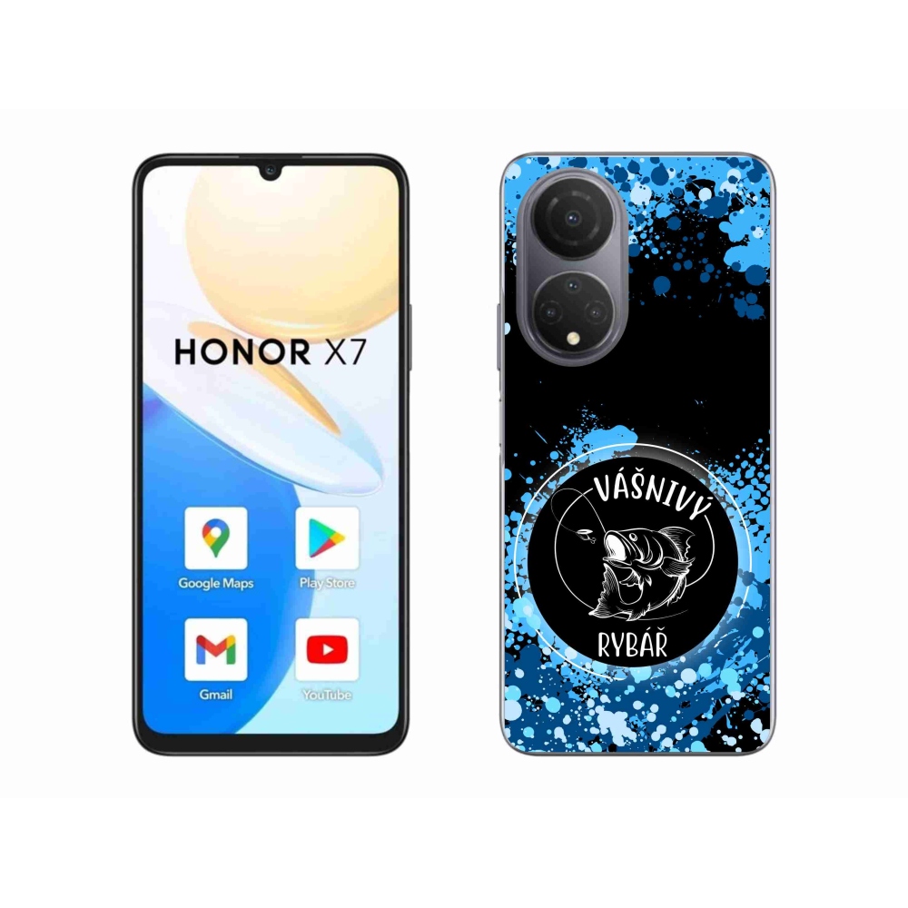 Gelový kryt mmCase na Honor X7 - vášnivý rybář černé pozadí