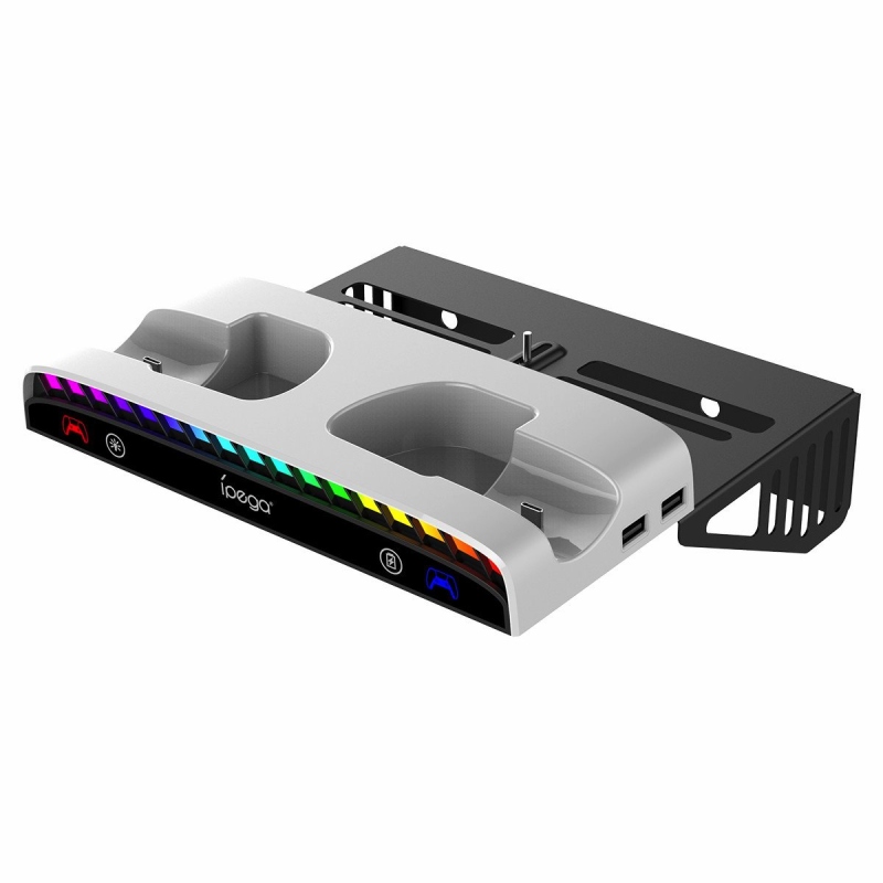 iPega P5S011 Stojan na Stěnu pro PS5/PS5 Slim s Dual Charger Dock pro PS5 Ovladač 
