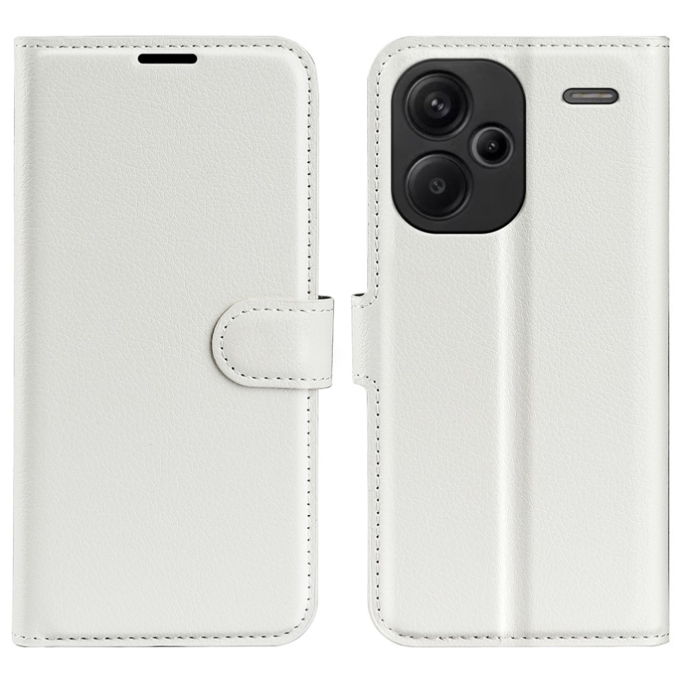 Litchi knížkové pouzdro na Xiaomi Redmi Note 13 Pro+ 5G - bílé