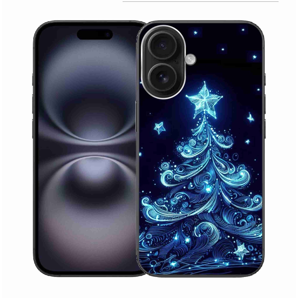 Gelový kryt mmCase na iPhone 16 - neonový vánoční stromek 4