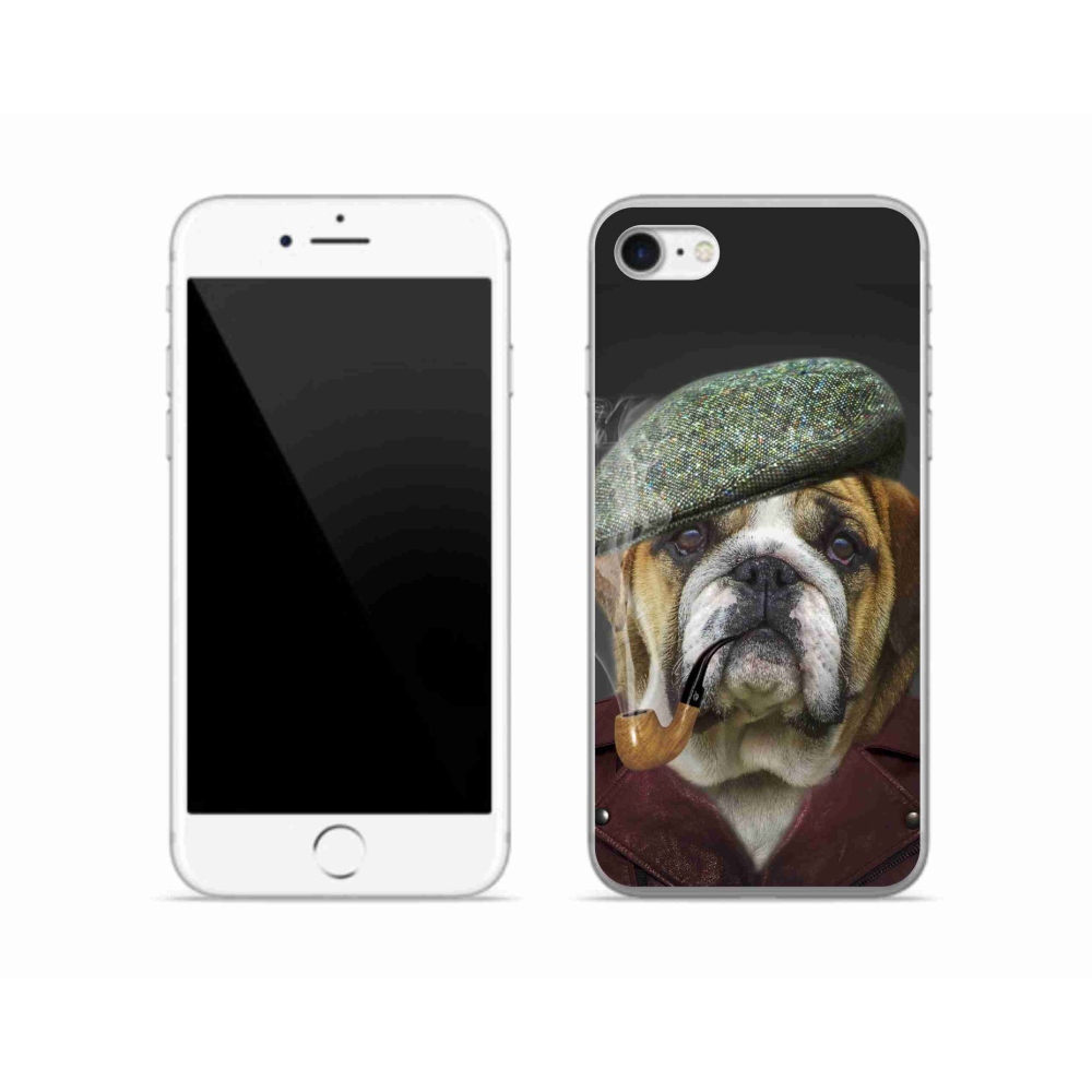 Gelový kryt mmCase na iPhone SE (2020) - pes s fajfkou