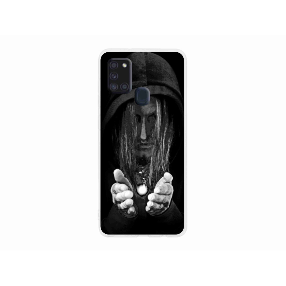 Gelový kryt mmCase na Samsung Galaxy A21s - tajemná osoba