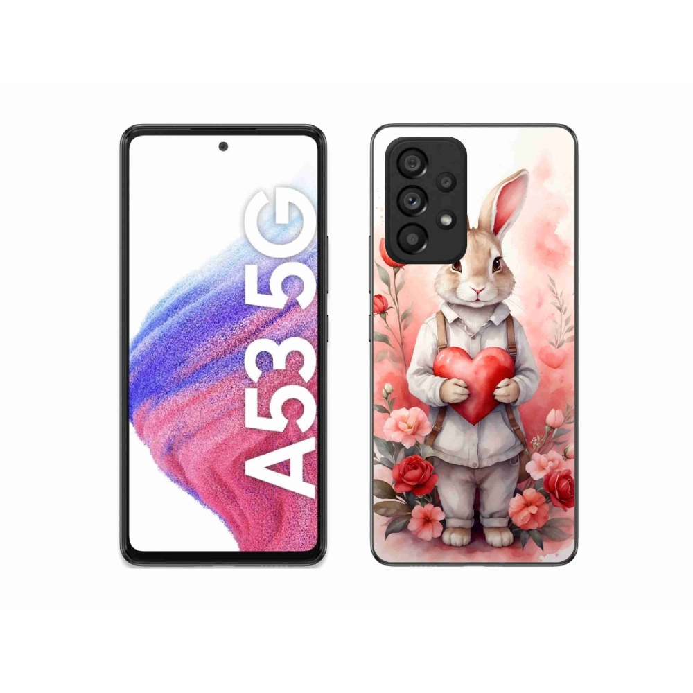 Gelový kryt mmCase na Samsung Galaxy A53 5G - zajíc se srdíčkem