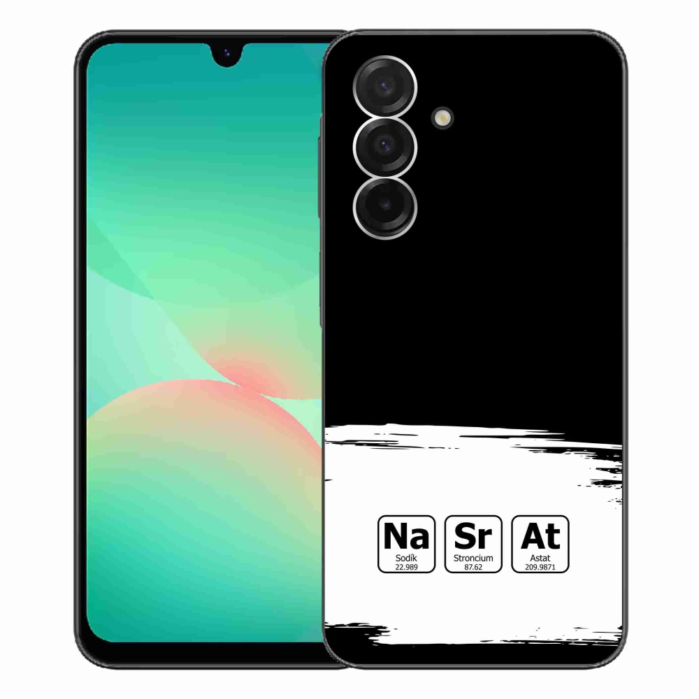 Gelový kryt mmCase na Samsung Galaxy A26 5G - chemické prvky bíločerné pozadí