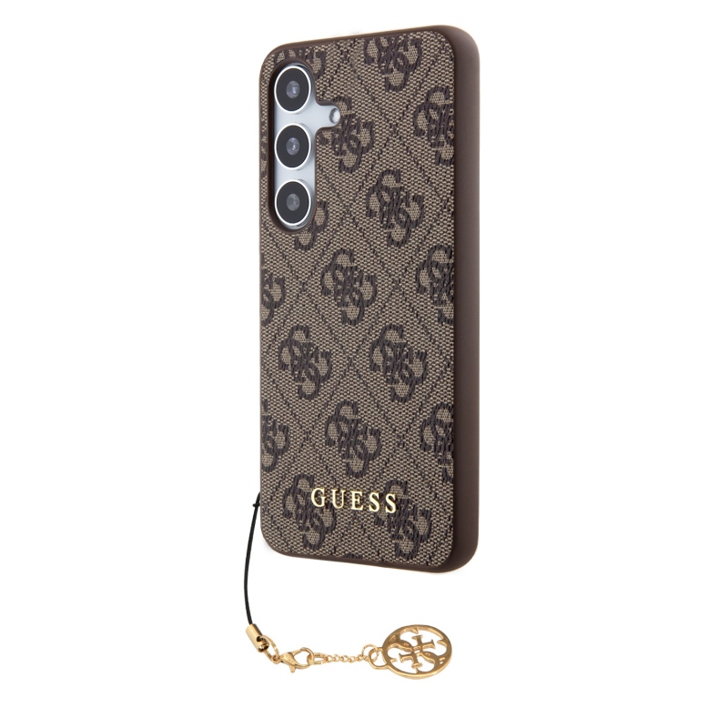Guess 4G Charm Zadní Kryt pro Samsung Galaxy S24 Brown