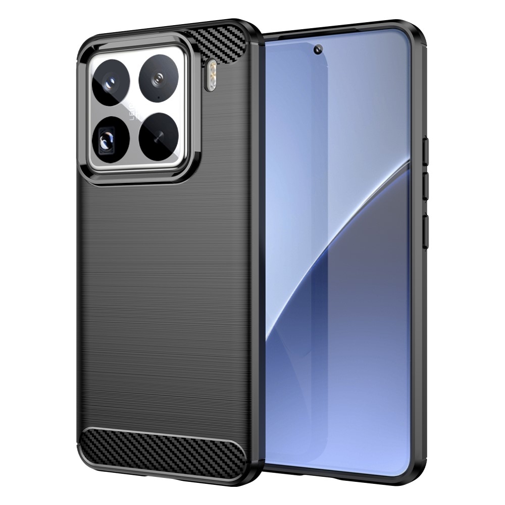 Carbon odolný gelový obal na Xiaomi 15 Pro - černý