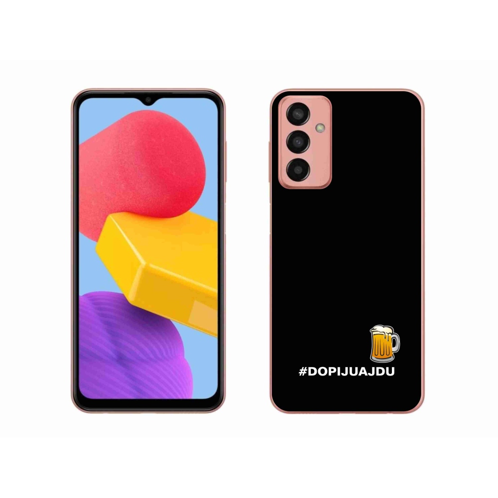 Gelový kryt mmCase na Samsung Galaxy M13 - pivní motiv 1 černé pozadí