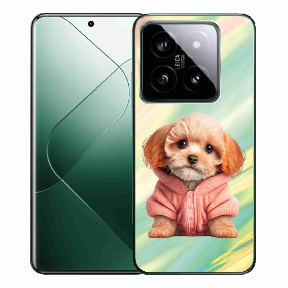 Gelový kryt mmCase na Xiaomi 14 Pro - štěně ve svetru