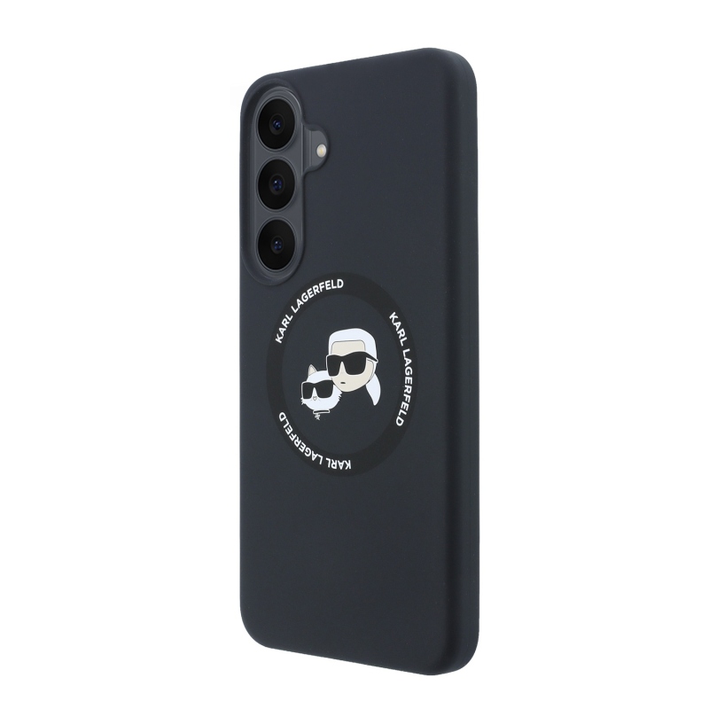 Karl Lagerfeld Liquid Silicone Double Heads Magnetic Zadní Kryt pro Samsung Galaxy S26 FE Black