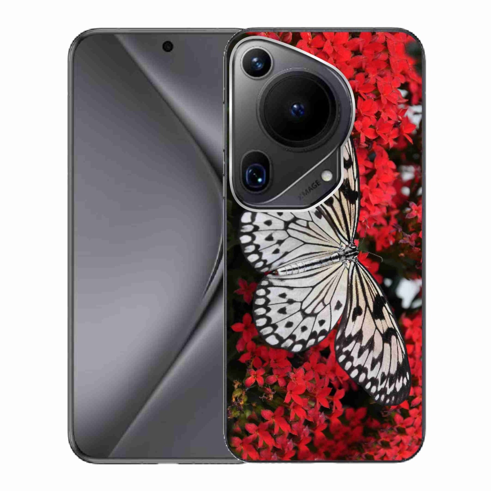 Gelový kryt mmCase na Huawei Pura 70 Ultra - černobílý motýl 1