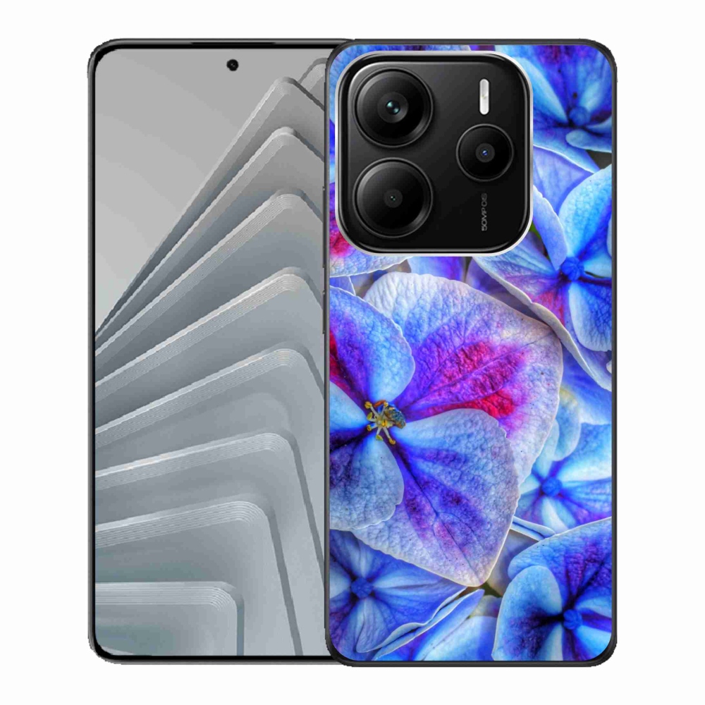 Gelový kryt mmCase na Xiaomi Redmi Note 14 5G - modré květy 1