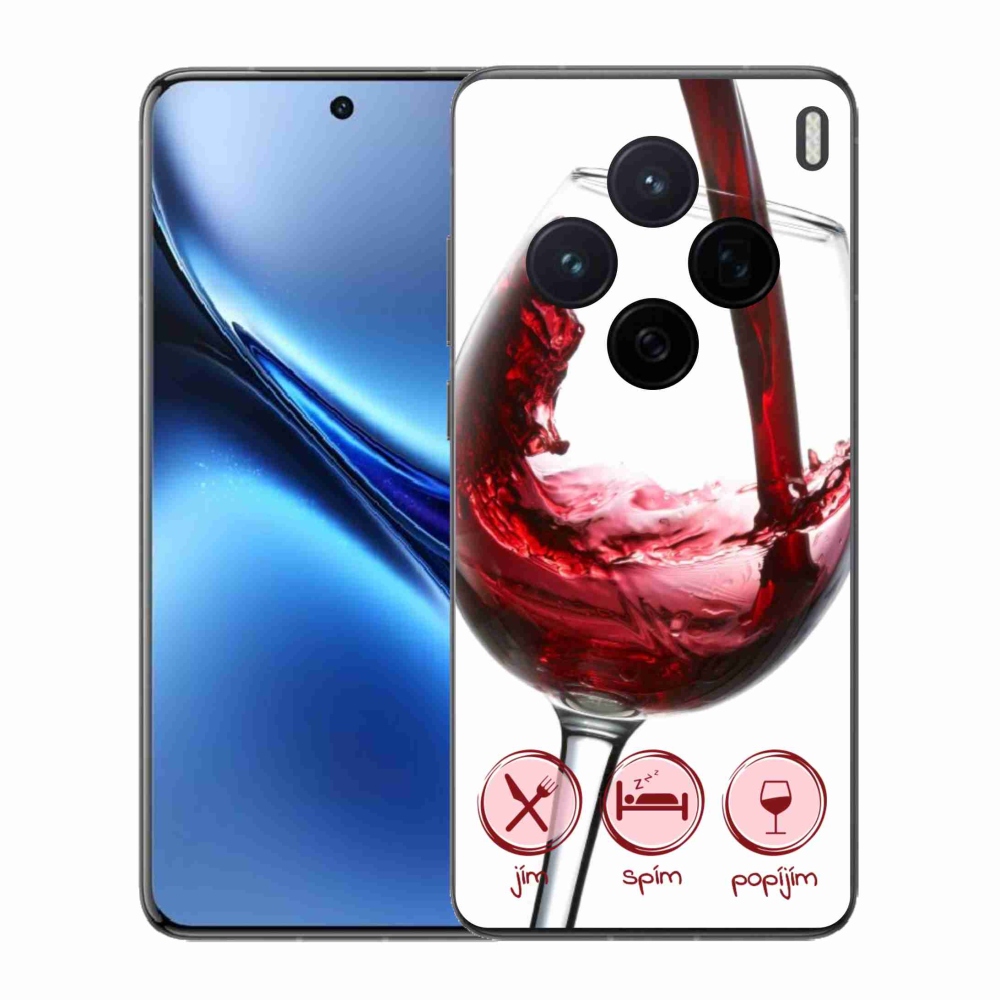 Gelový kryt mmCase na Vivo X200 5G - sklenička vína červené