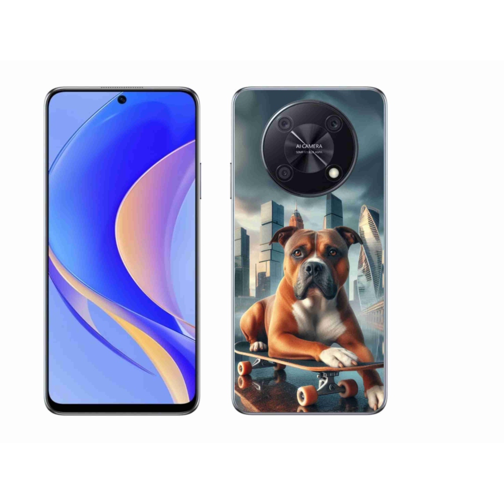 Gelový kryt mmCase na Huawei Nova Y90 - pes na skateboardu