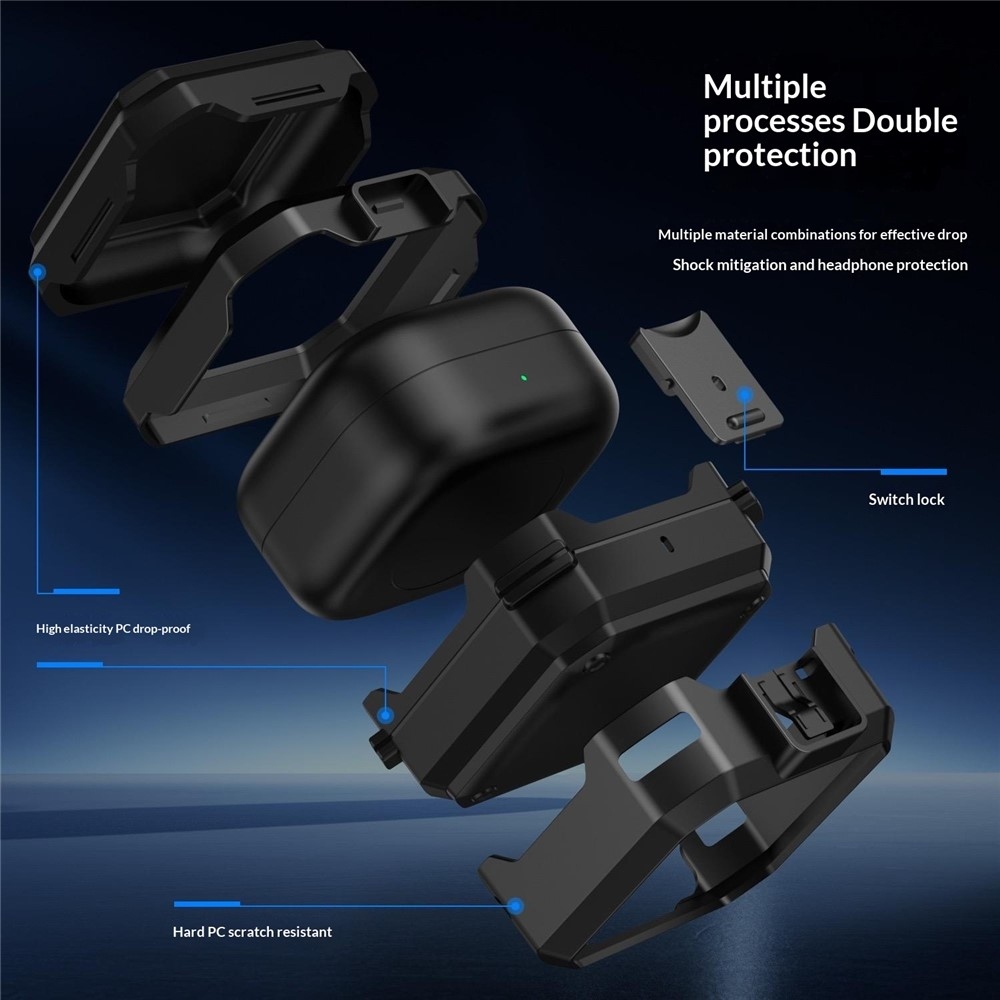 Lock odolný obal na Samsung Galaxy Buds4 Pro/Buds4 - černý