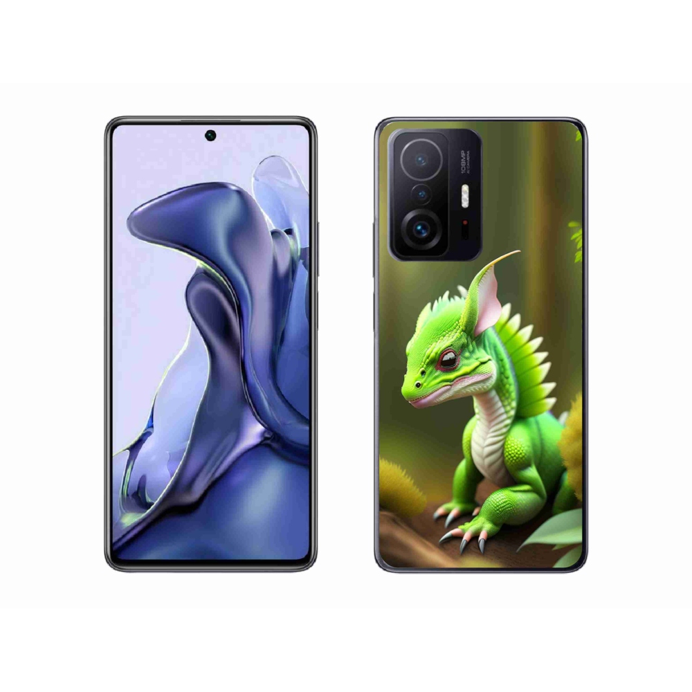 Gelový kryt mmCase na Xiaomi 11T - zelený dráček