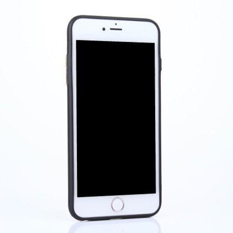 Lofty gelový obal s koženkovými zády a přihrádkou na iPhone 6 a iPhone 6s - černý