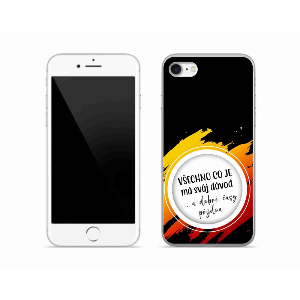 Gelový kryt mmCase na iPhone SE (2022) - citát 3 černé pozadí