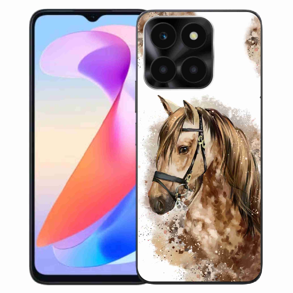 Gelový kryt mmCase na Honor X6a - hnědý kreslený kůň