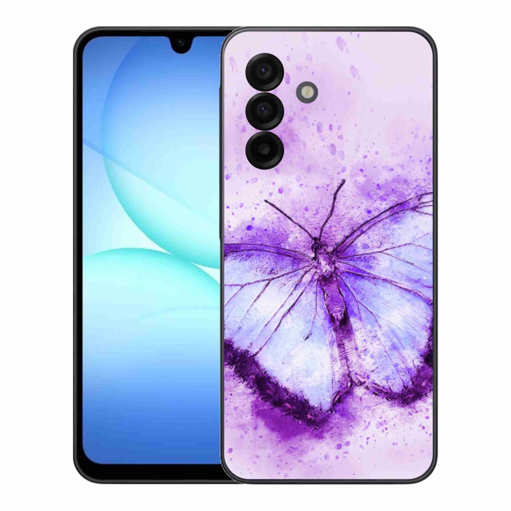 Gelový kryt mmCase na Samsung Galaxy A17 4G/5G - fialový motýl
