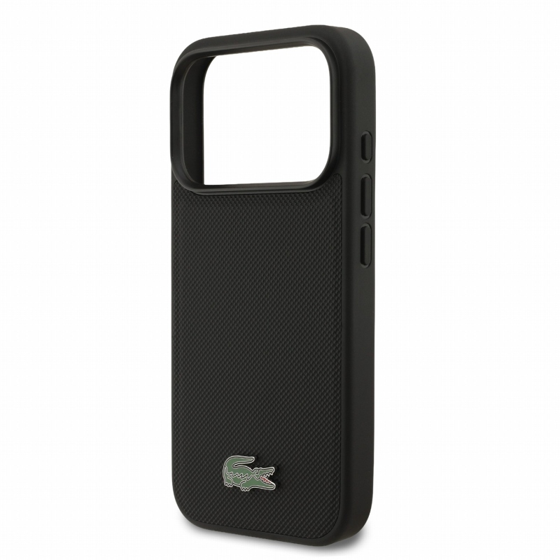 Lacoste PVC Iconic Petit Pique Metal Logo MagSafe Zadní Kryt pro iPhone 18 Pro Black