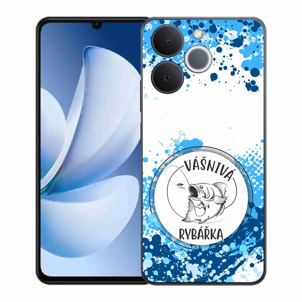 Gelový kryt mmCase na Realme Note 70T - vášnivá rybářka bílé pozadí