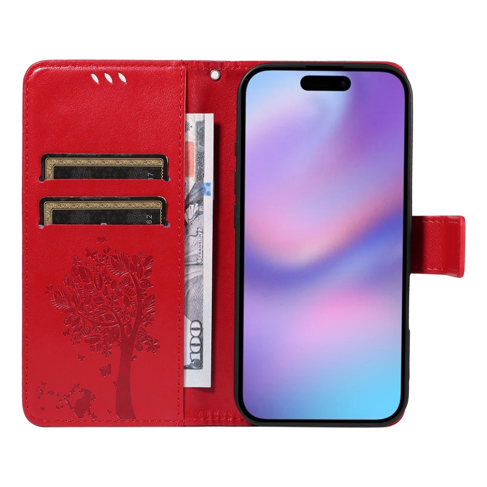 Trees knížkové pouzdro na iPhone 17 - červené
