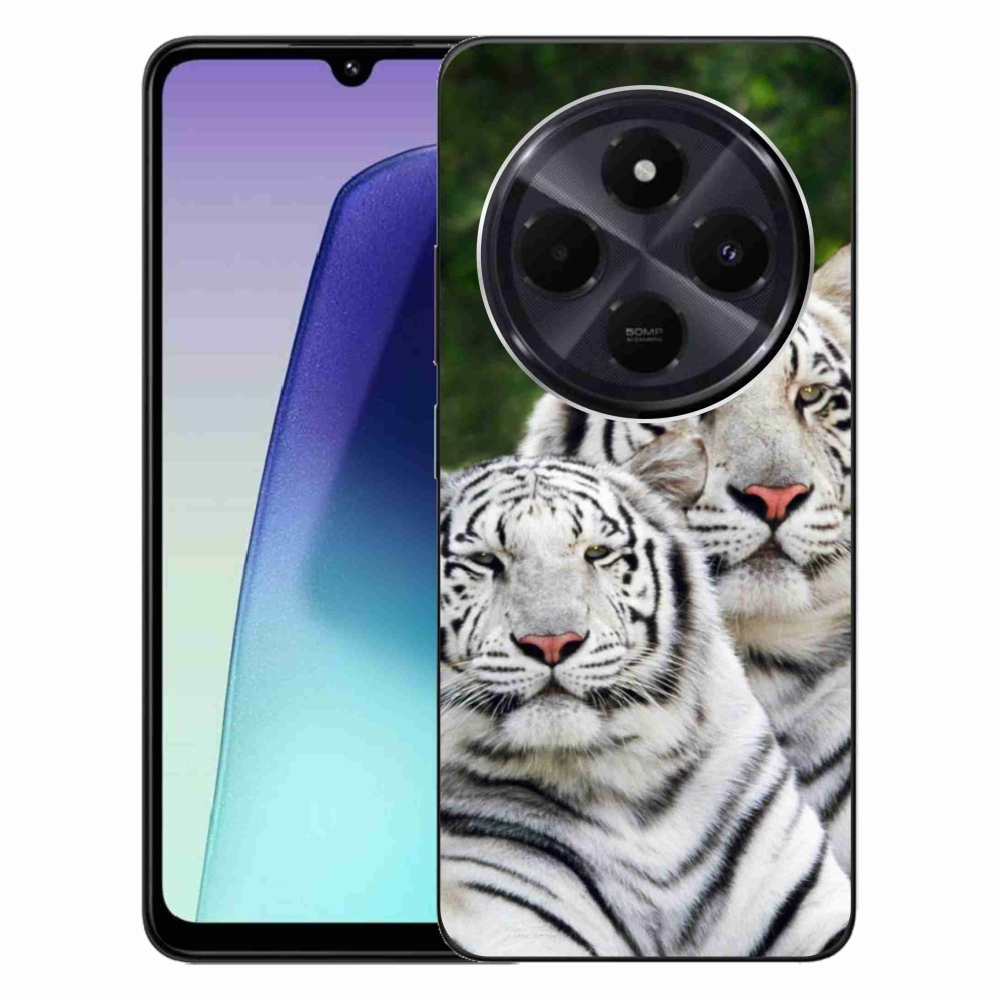 Gelový obal mmCase na Xiaomi Redmi 14C/Poco C75 - bílí tygři