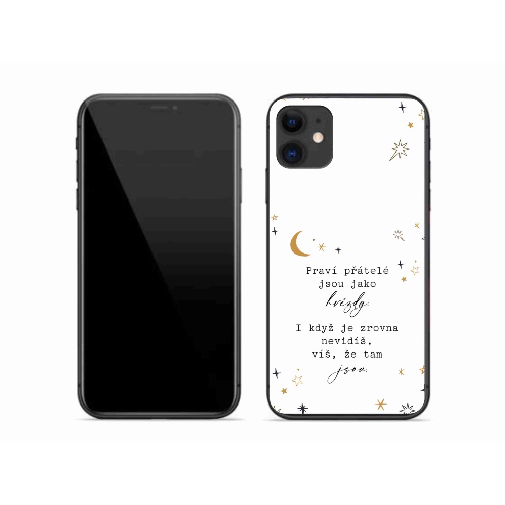 Gelový kryt mmCase na iPhone 11 - citát 6 bílé pozadí