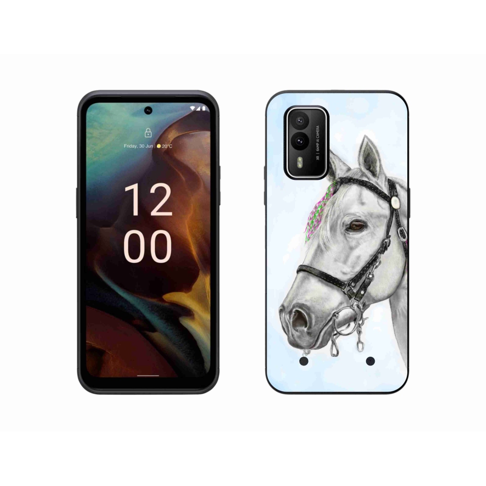 Gelový kryt mmCase na Nokia XR21 - bílý kůň 1