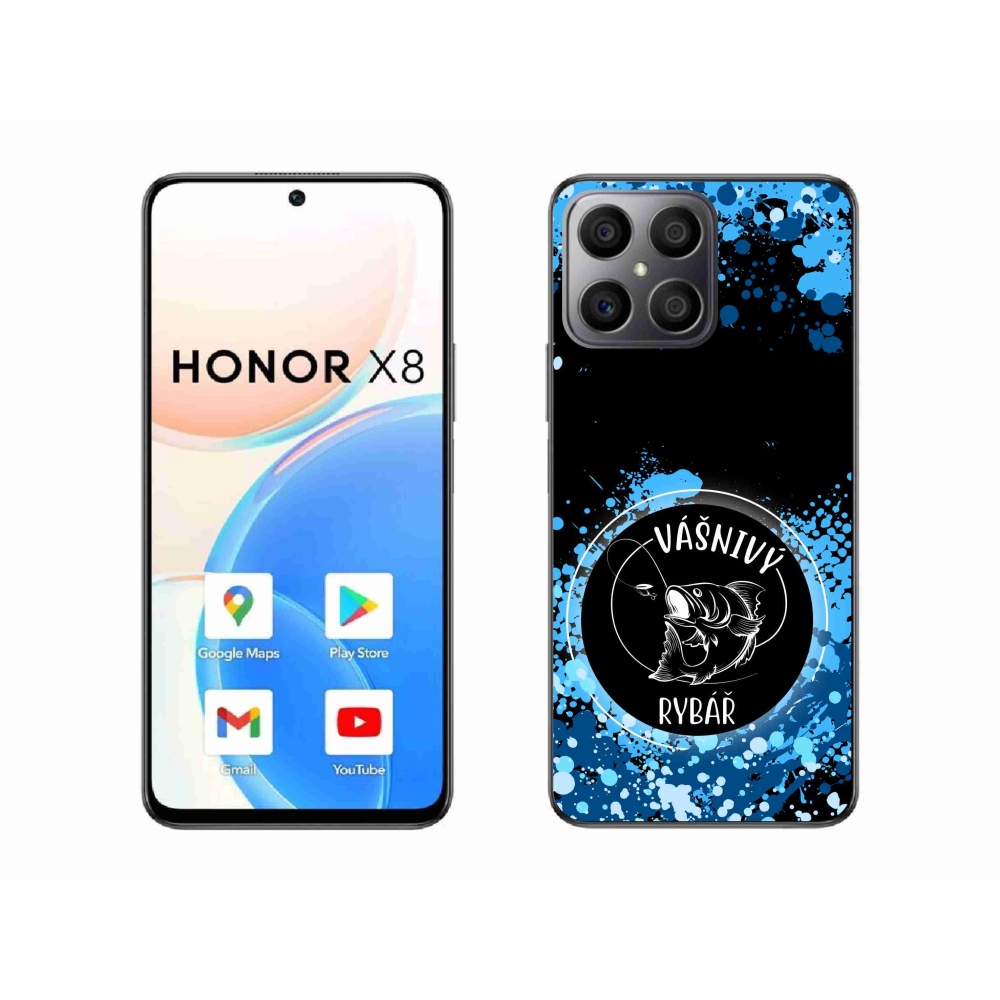 Gelový kryt mmCase na Honor X8 4G - vášnivý rybář černé pozadí