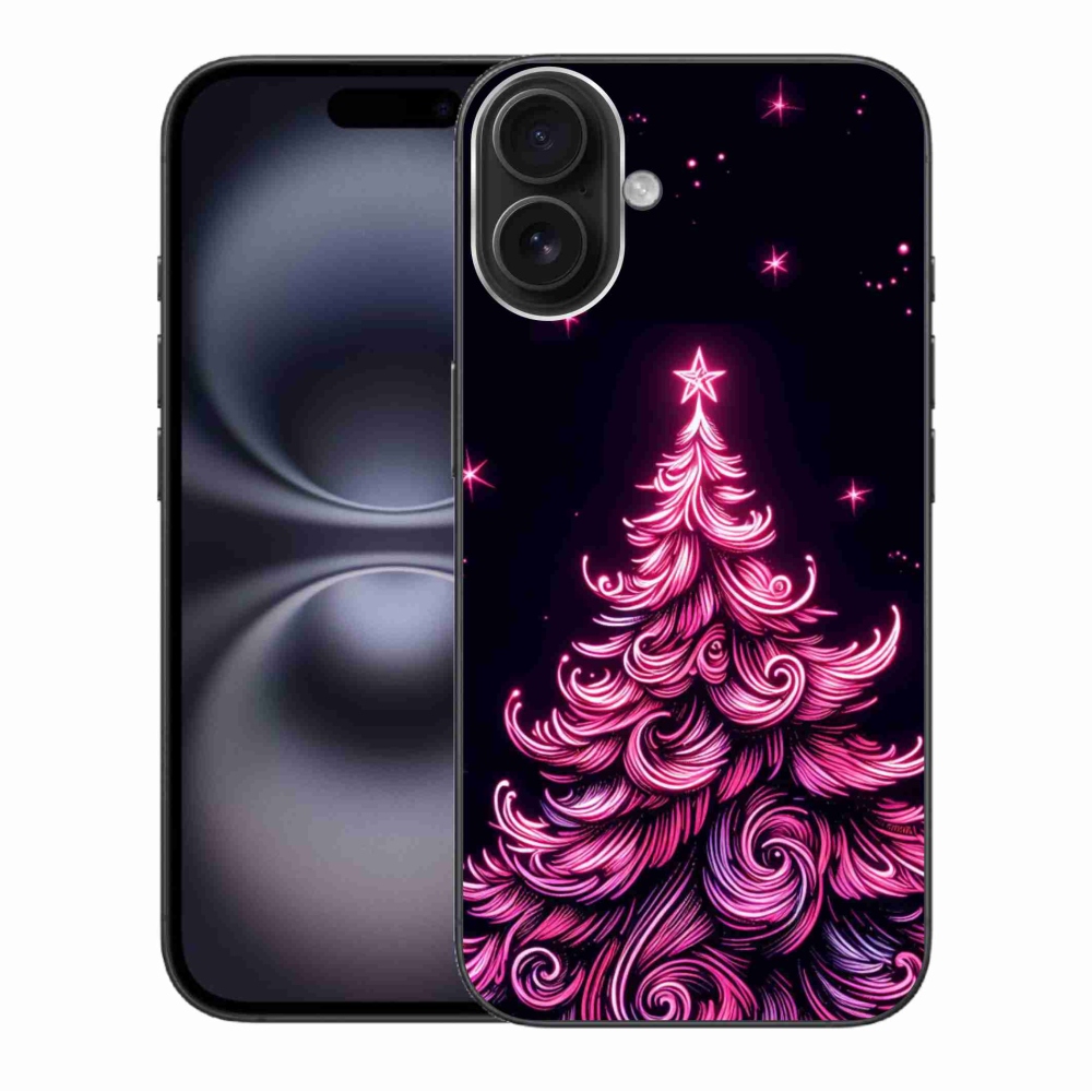 Gelový kryt mmCase na iPhone 16 Plus - neonový vánoční stromek 2