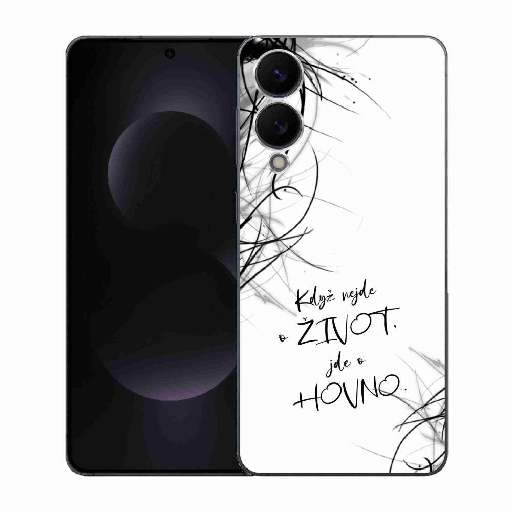 Gelový kryt mmCase na Samsung Galaxy S25 Edge - vtipný text 16 bílé pozadí