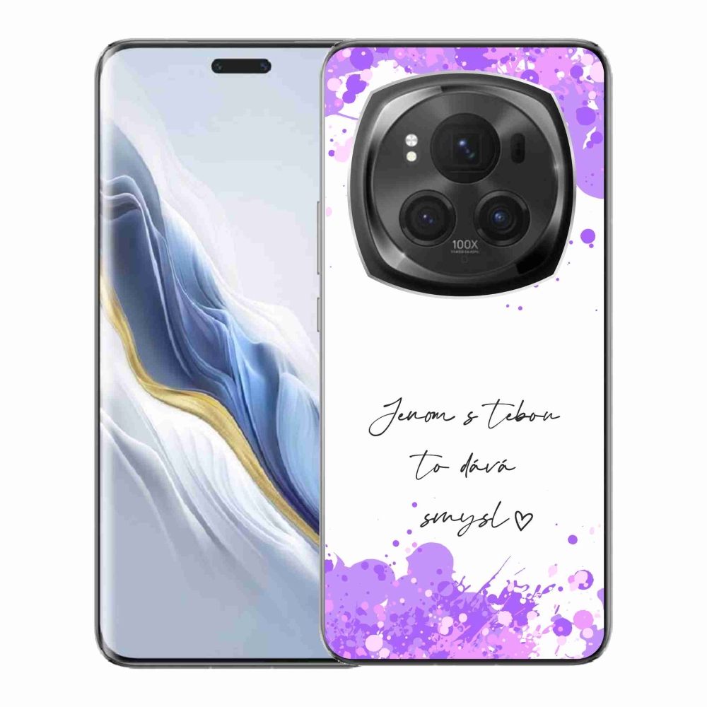 Gelový kryt mmCase na Honor Magic 6 Pro 5G - zamilovaný text bílé pozadí