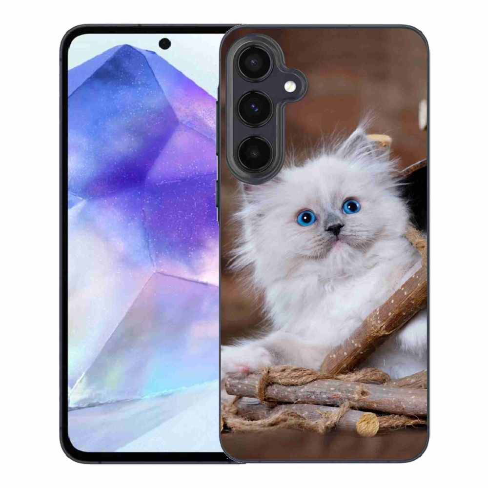Gelový kryt mmCase na Samsung Galaxy A55 5G - bílé kotě