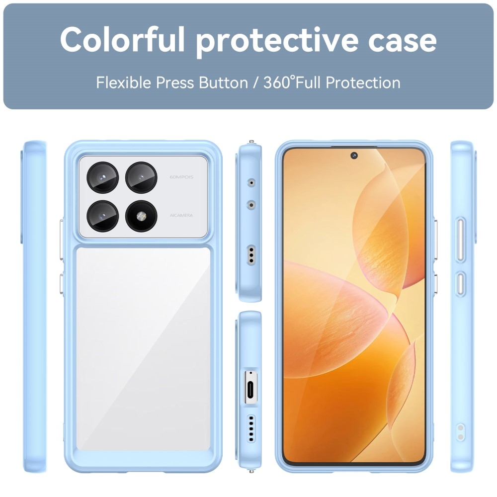 Gelový obal s pevnými zády na Xiaomi Poco X6 Pro 5G - modrý
