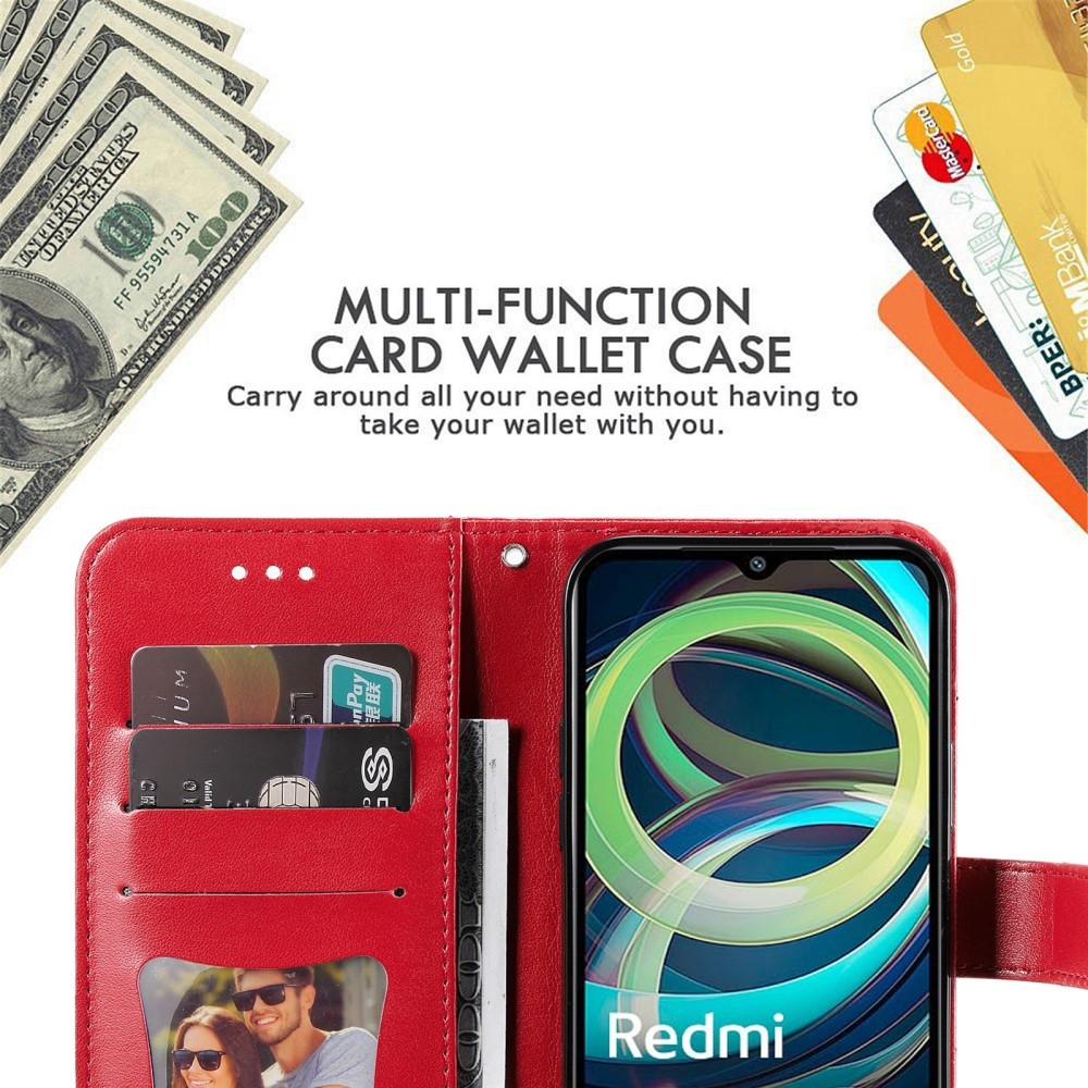 Mandala knížkové pouzdro na Xiaomi Redmi A3 - červené