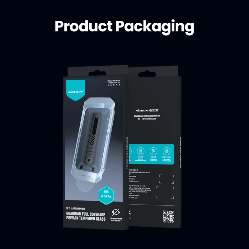 Nillkin Tvrzené Sklo 0.25mm Guardian 2.5D pro Apple iPhone 16 Pro Black (s aplikátorem)
