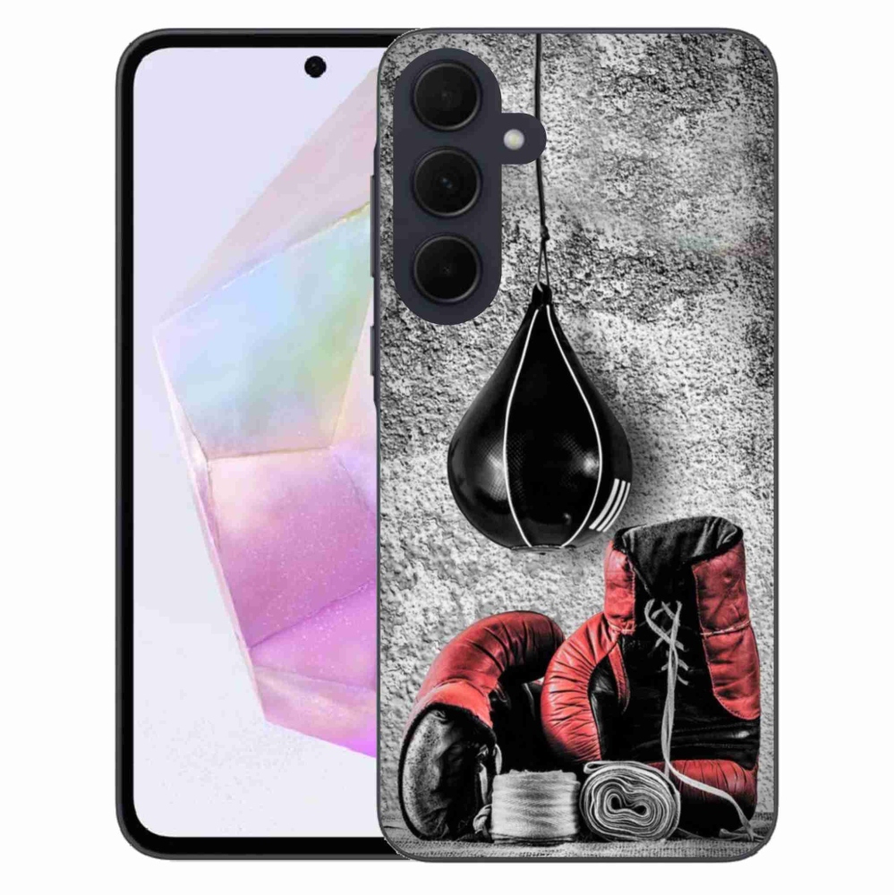 Gelový kryt mmCase na Samsung Galaxy A35 5G - boxovací pytel a rukavice
