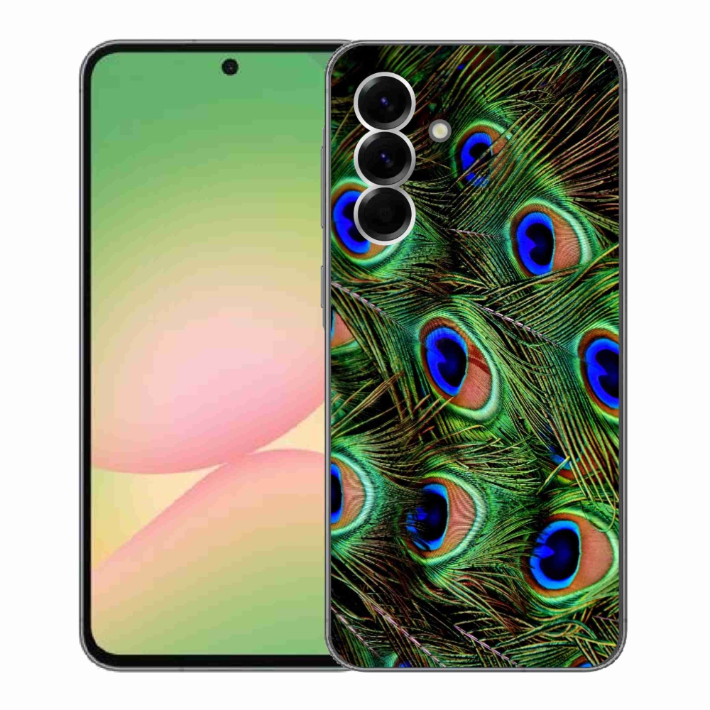 Gelový kryt mmCase na Samsung Galaxy A56 5G - paví peří