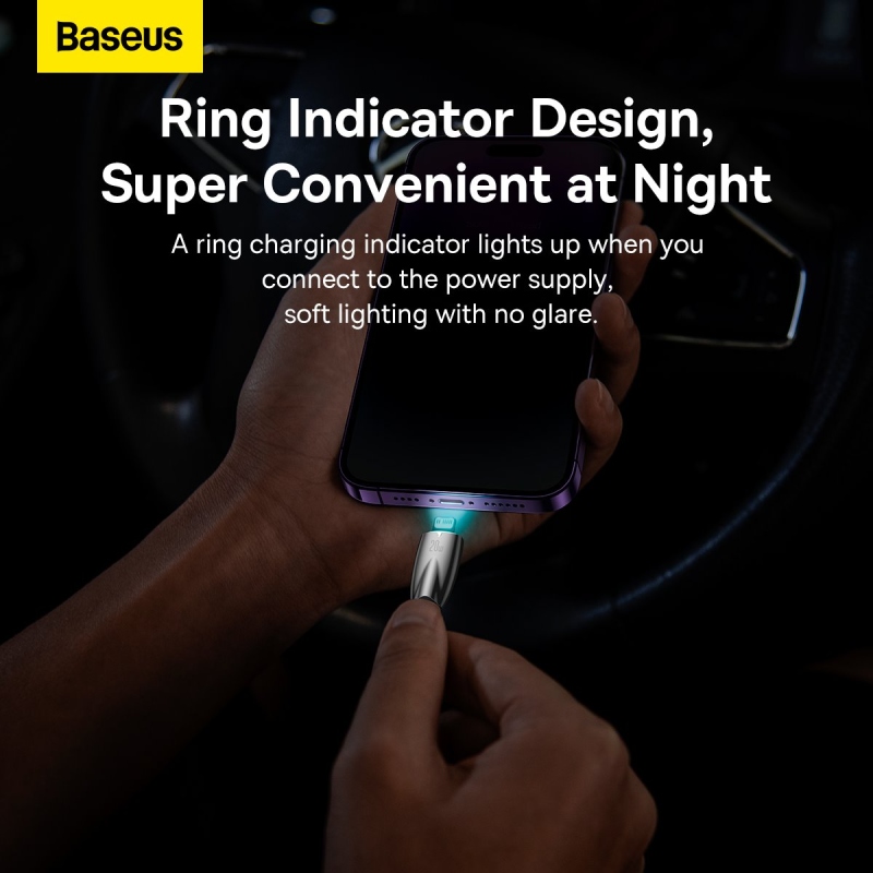 Baseus Glimmer Series Fast Charging Datový Kabel USB-C - Lighting 20W 1m Black