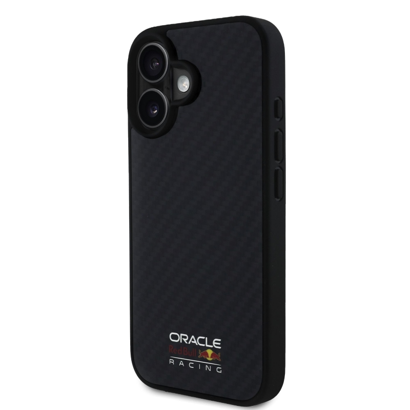 Red Bull Carbon Shiny Logo MagSafe Zadní Kryt pro iPhone 16 Black