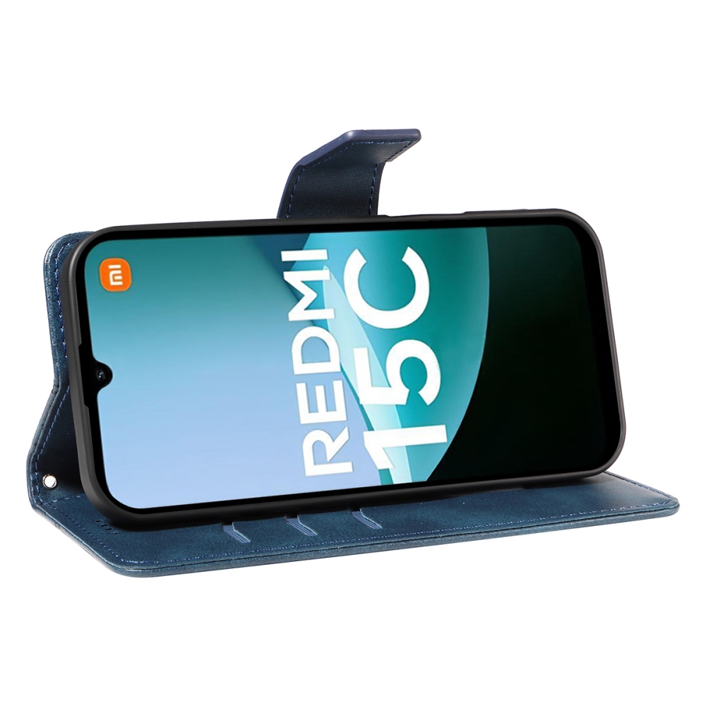 Grids knížkové pouzdro na Xiaomi Redmi 15C 4G/5G (173mm) - modré