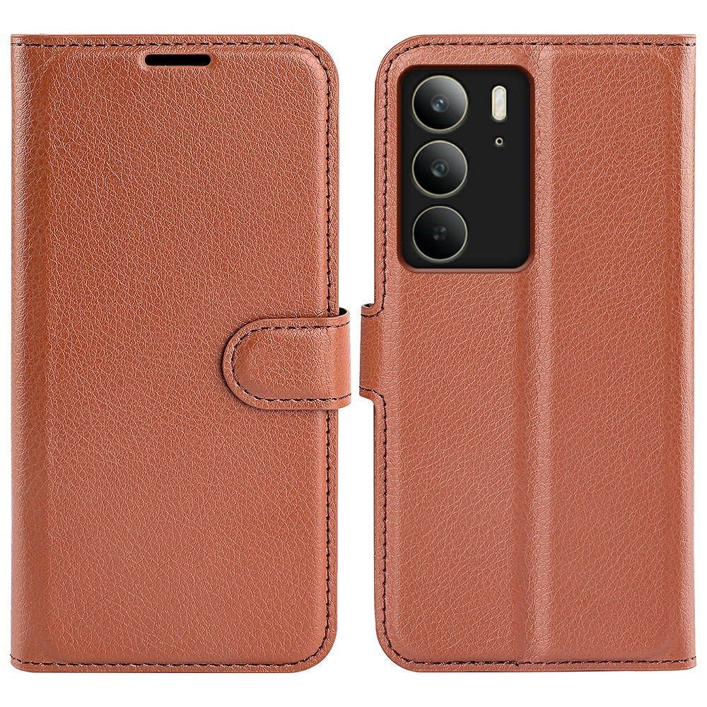 Litchi knížkové pouzdro na Realme C75 - hnědé