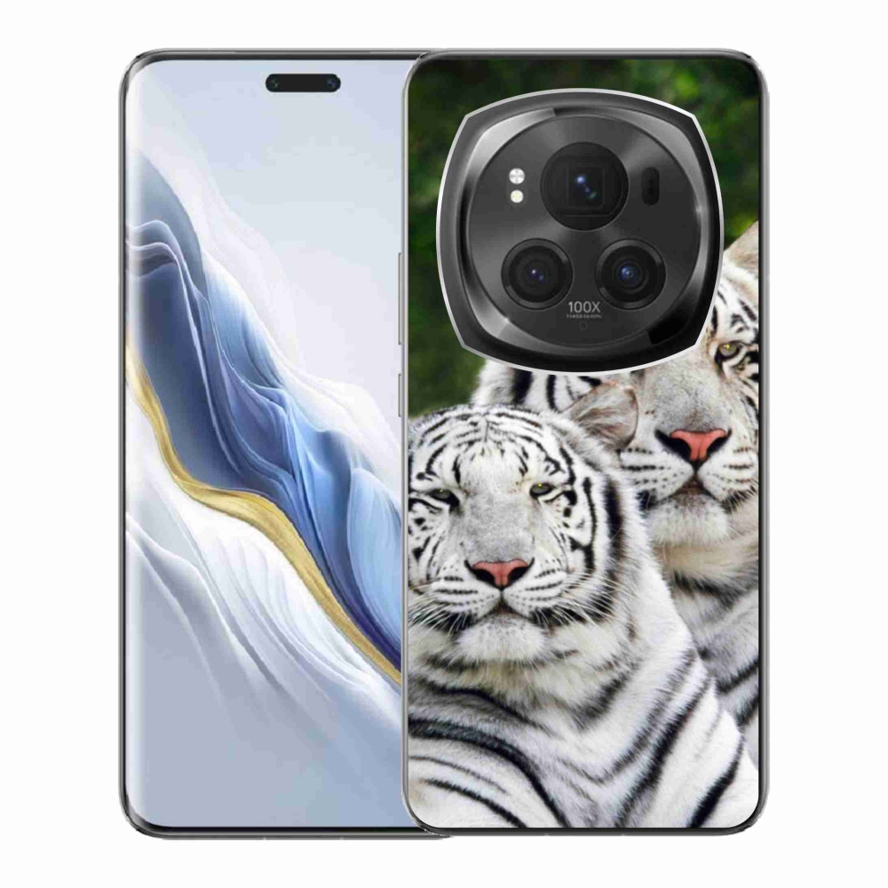 Gelový obal mmCase na Honor Magic 6 Pro 5G - bílí tygři