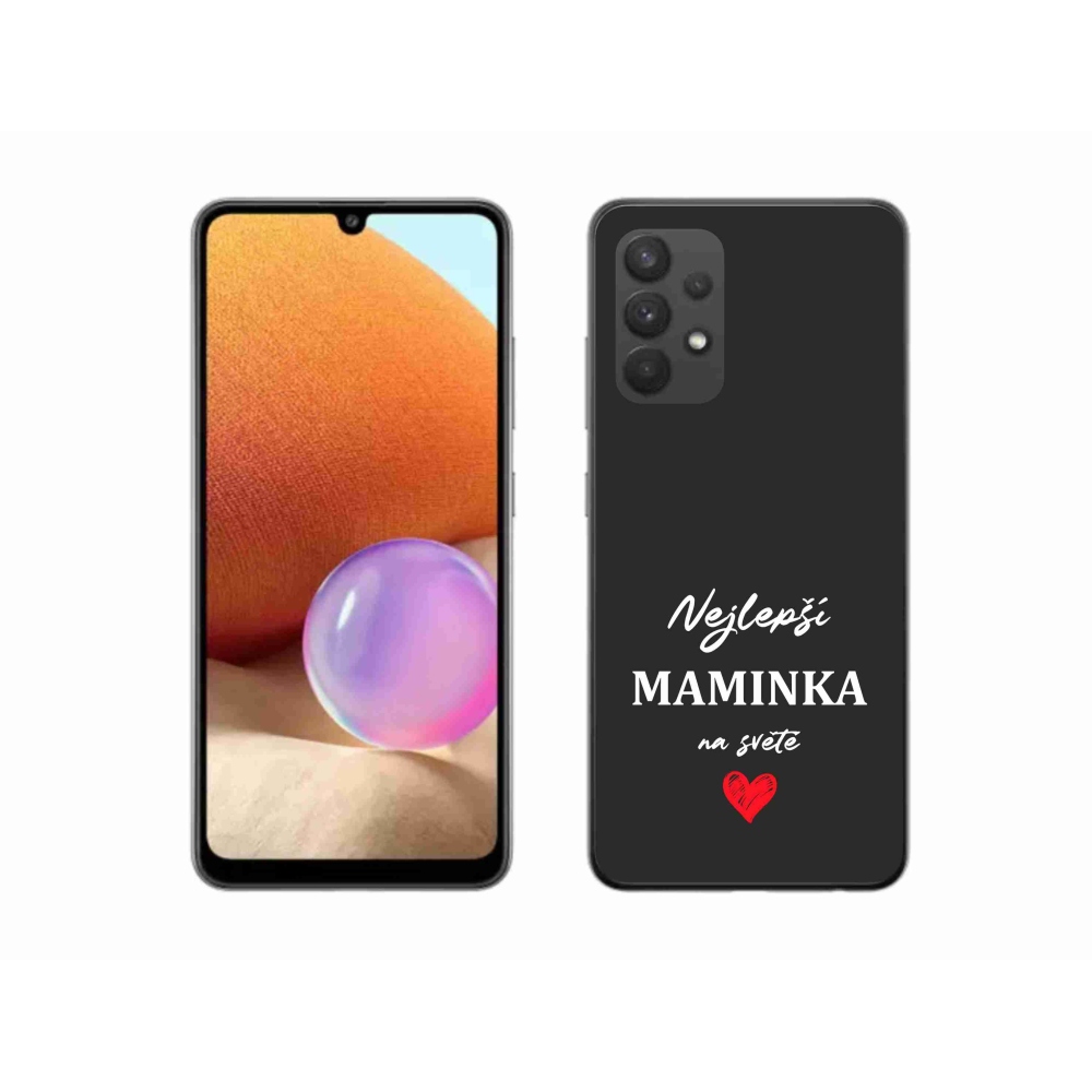 Gelový kryt mmCase na Samsung Galaxy A32 4G - nejlepší maminka 1 černé pozadí