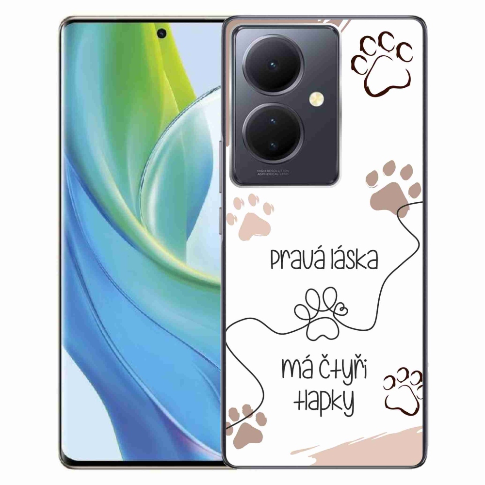 Gelový kryt mmCase na Vivo V29 Lite 5G - psí motiv 1 černé pozadí